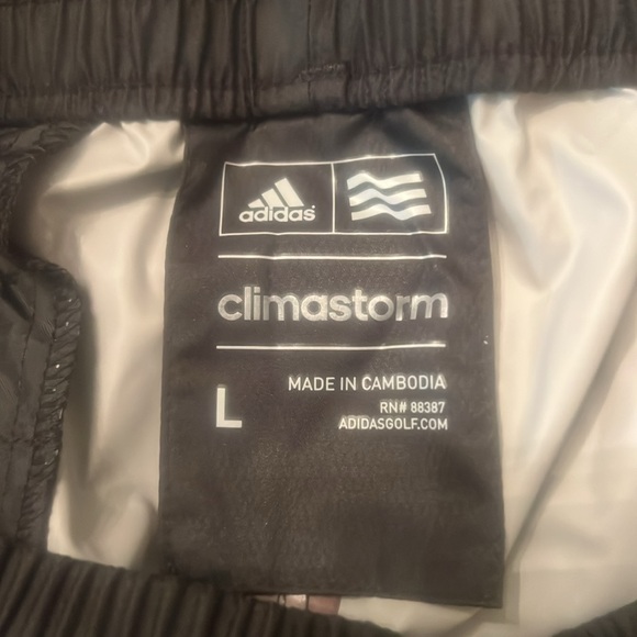 ADIDAS MENS CLIMASTORM PROVISIONAL GOLF RAIN PANT BLACK WIND RESISTNT LARGE NWOT - Picture 6 of 10